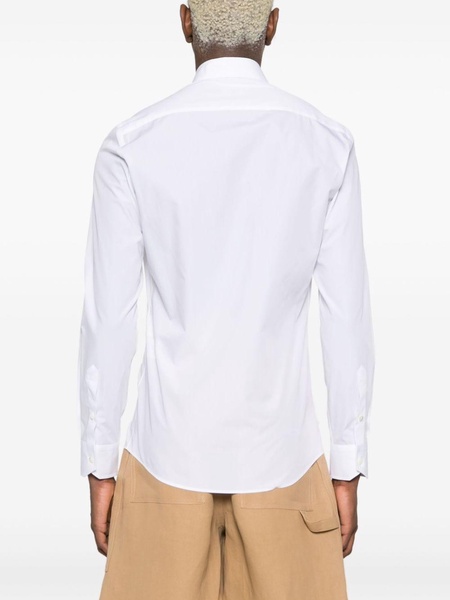 White Cotton Shirt with Italian Collar