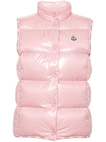 Pink Logo-Applique Quilted Gilet