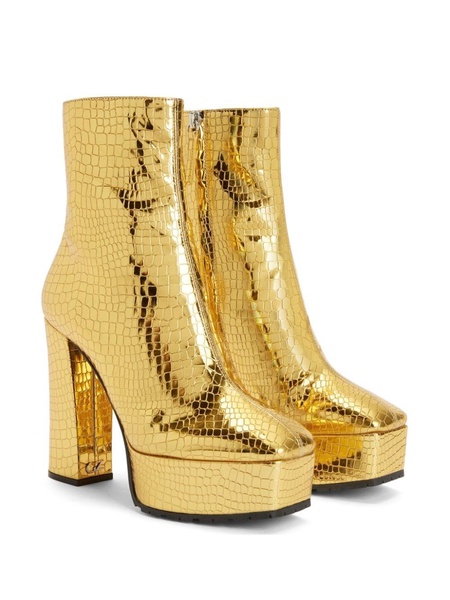 Morgana 120mm crocodile-effect ankle boots