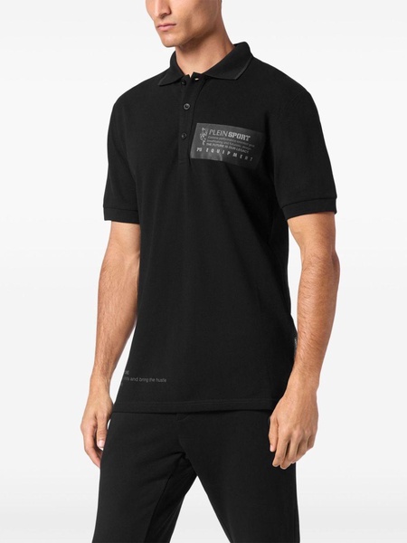 logo-print piqué polo shirt