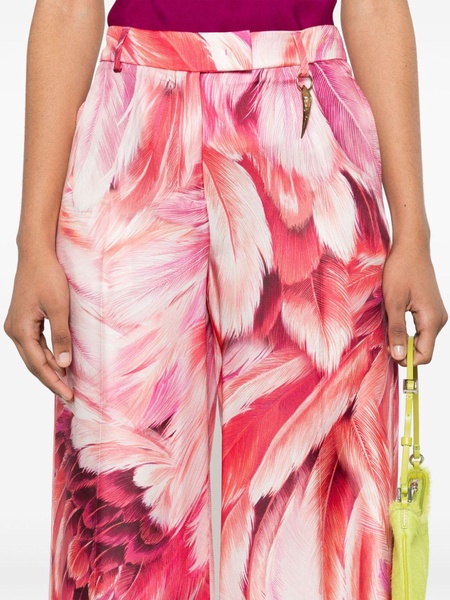 plumage-print palazzo pants