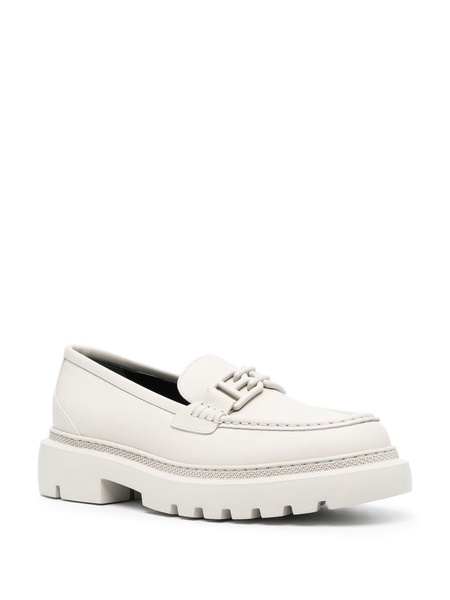 tonal logo-plaque loafers