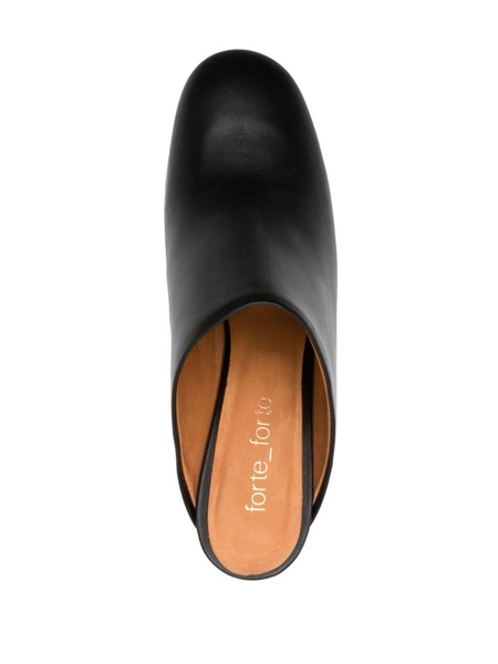 85mm round-toe leather mules