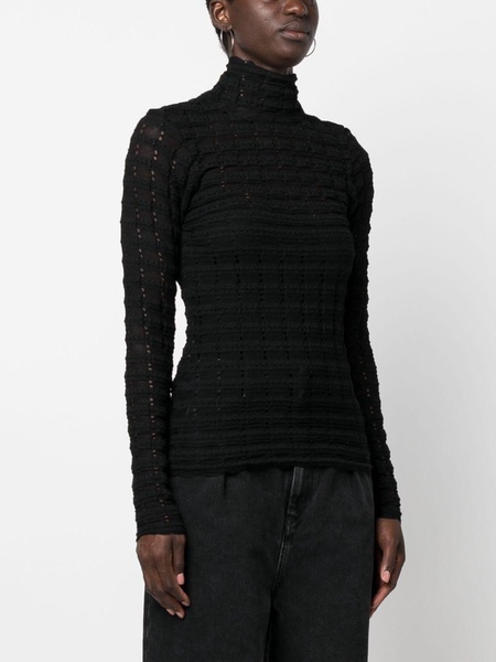 high-neck knitted top