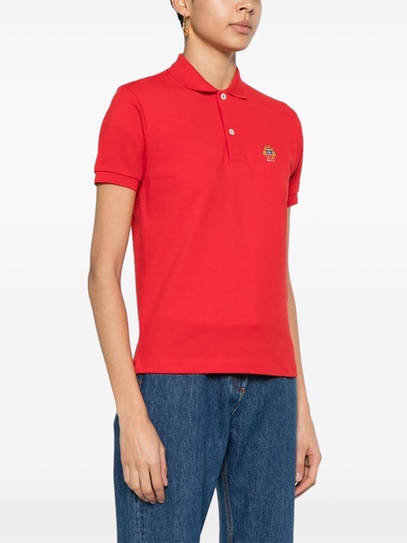 logo-embroidered cotton polo top