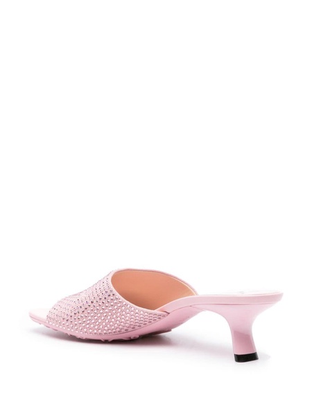 Petal 50mm rhinestone-embellished mules