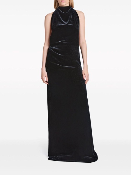 velvet cowl-neck gown