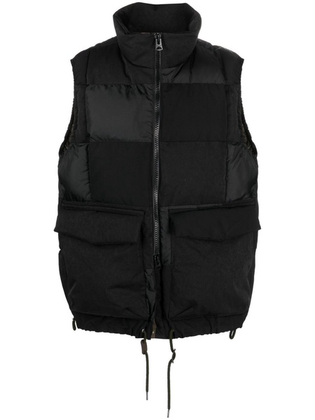 suede-panel padded gilet