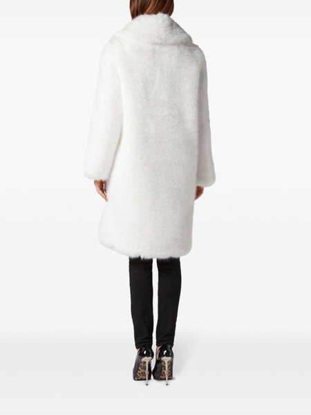 shawl-lapels faux-fur coat 