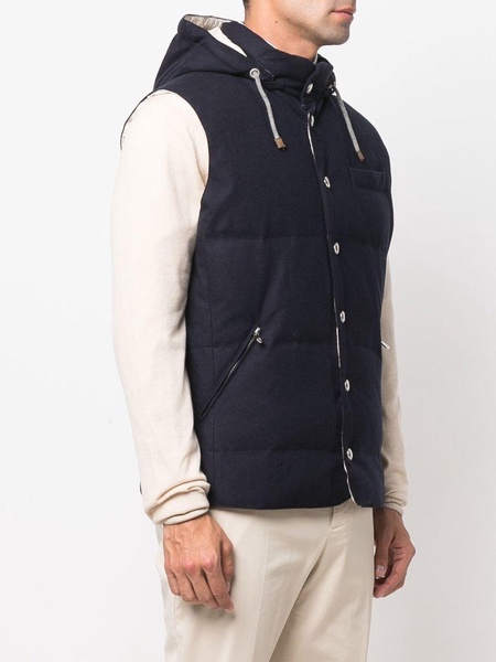 padded hooded sleeveless gilet