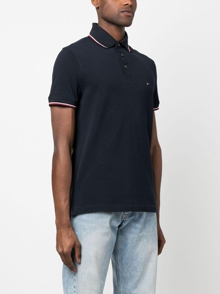 embroidered-logo detail polo shirt