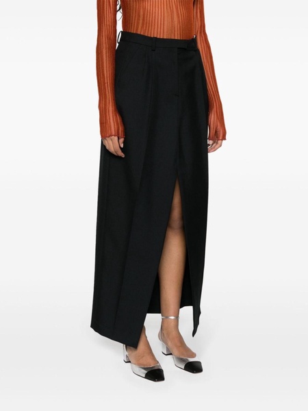 high-waist gabardine long skirt