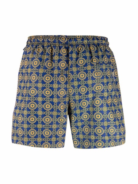 geometric-pattern swim shorts