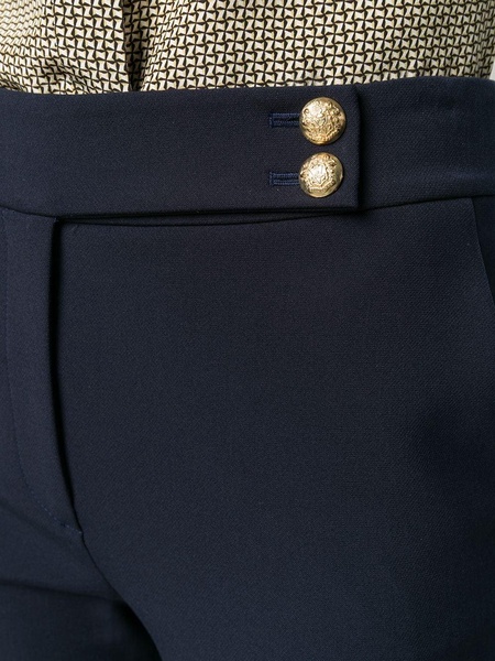 Renzo embossed button detail trousers