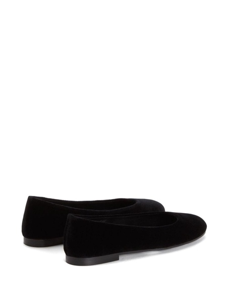 velvet ballerina shoes