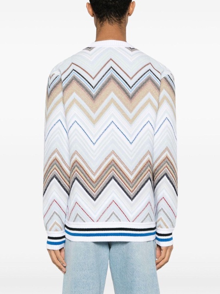 zigzag-woven knitted cardigan