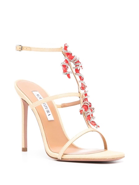 Capri Crush 105mm raffia sandals 