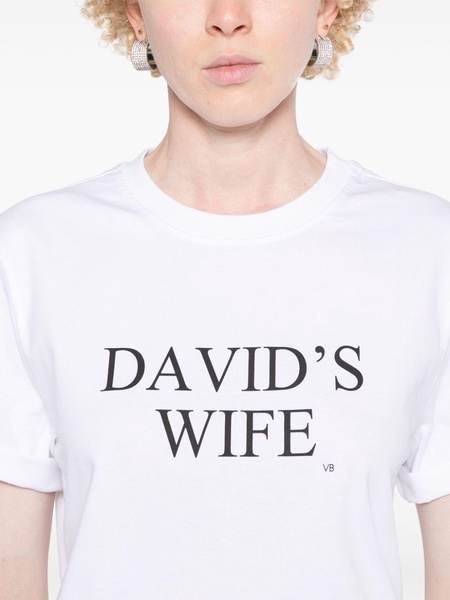 Victoria Beckham Slogan T-Shirt "David`S Wife" Clothing