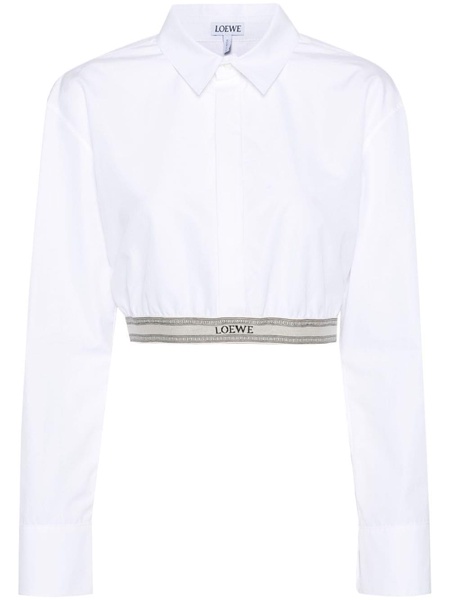 logo-waistband cropped shirt