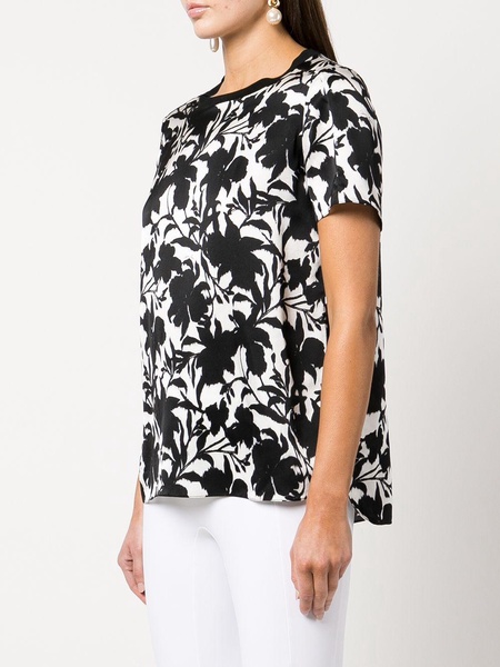 floral-print silk T-shirt