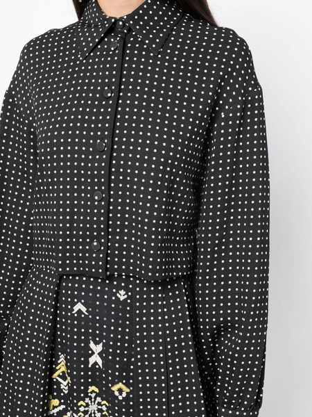 polka-dot shirt dress