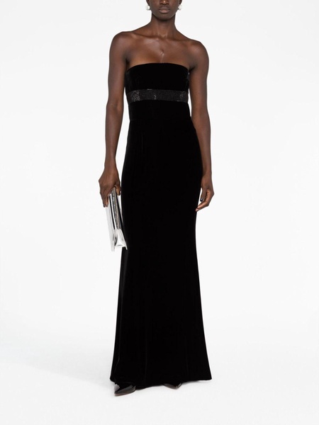 crystal-embellished velvet gown