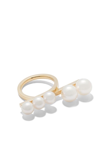 18kt yellow gold Collection Line Balance loop pearl ring