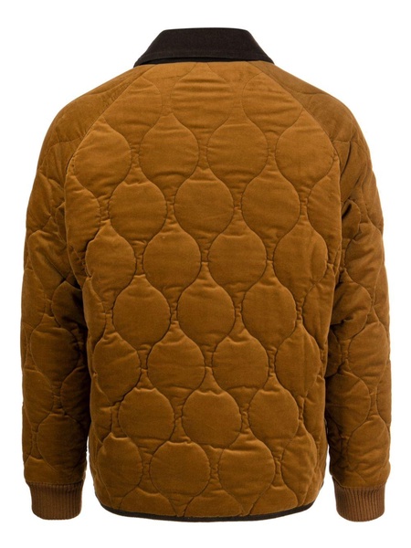 corduroy-detail quilted padded jacket