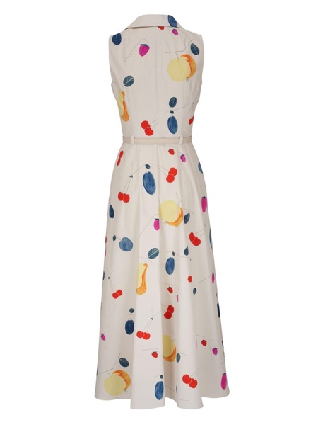 abstract-print silk dress