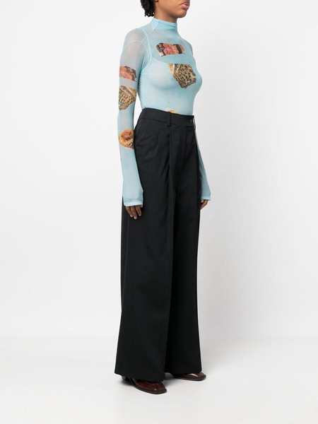 high-waisted wide-leg trousers