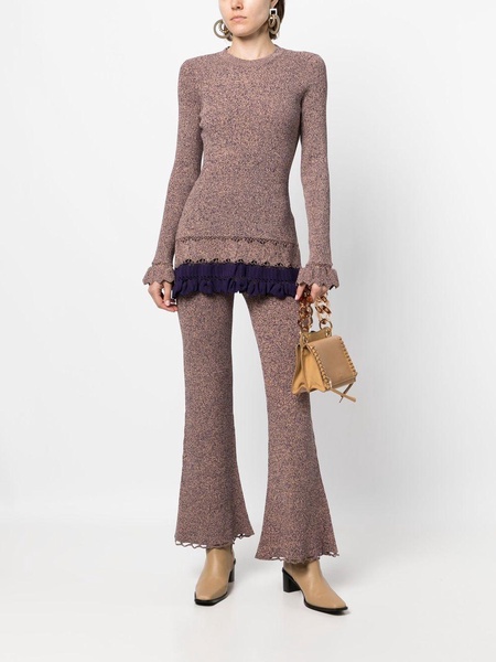 knitted flared trousers