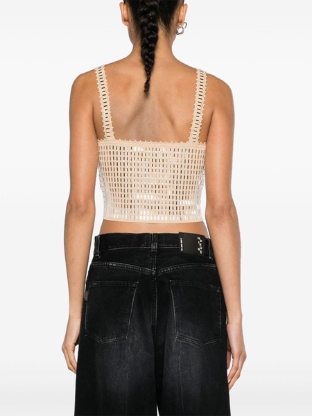 crystal-embellished cropped top