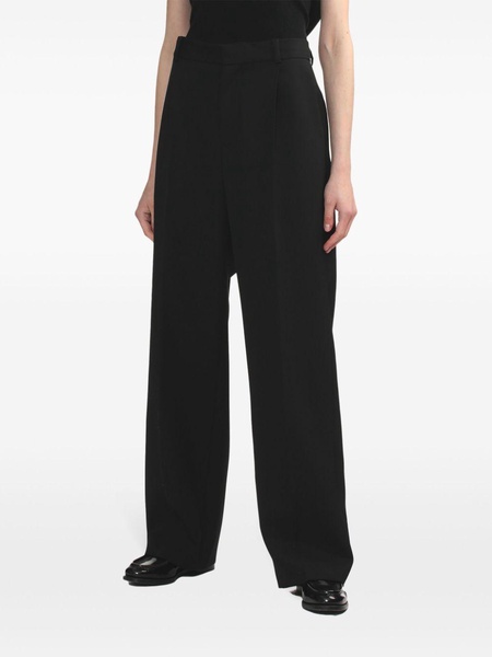 straight-leg wool trousers