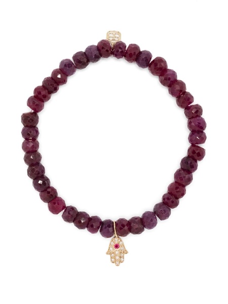 14kt yellow gold ruby Hamsa bracelet