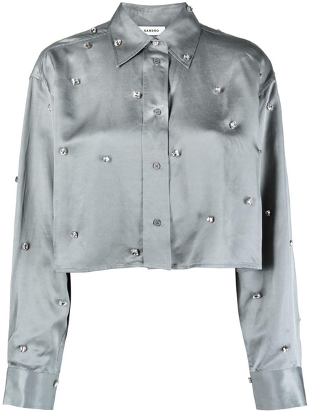 crystal-embellished cropped shirt