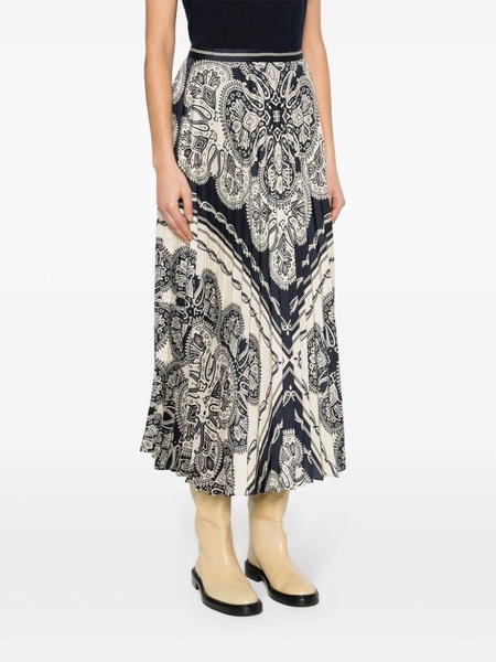 paisley-print pleated skirt