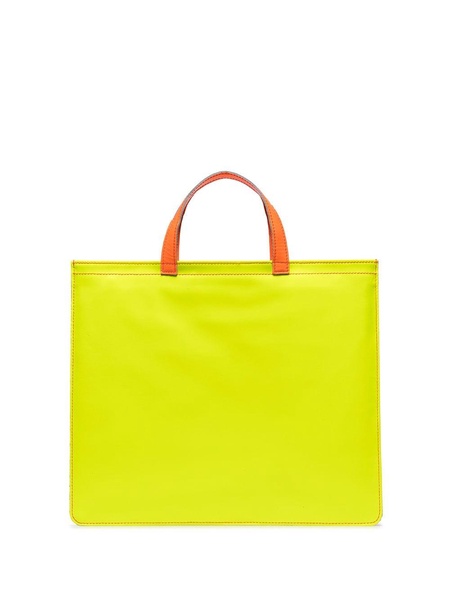 colour-block leather tote bag