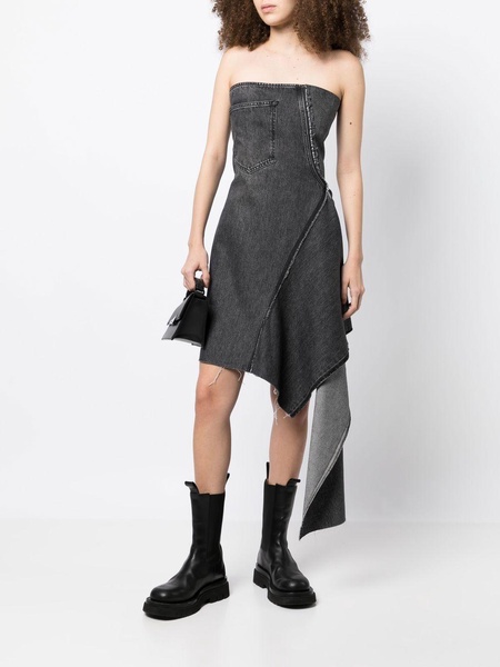 asymmetric denim dress