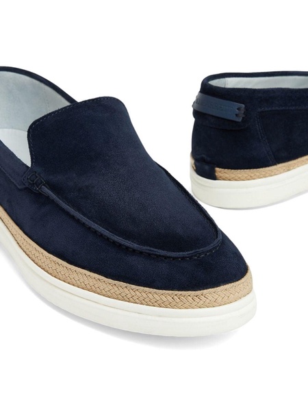 almond-toe suede loafers