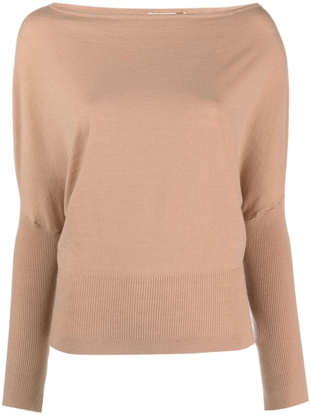 off-shoulder wool-blend jumper