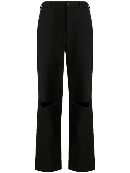 cut-out straight-leg trousers