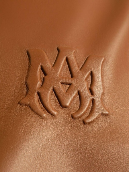 logo-embossed leather jacket