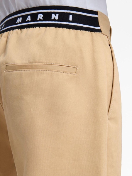 logo-waistband straight-leg cotton trousers