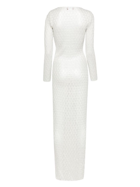 lace-effect lurex-detailed dress