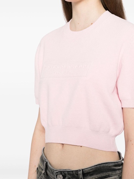 logo embossed ribbed pullover