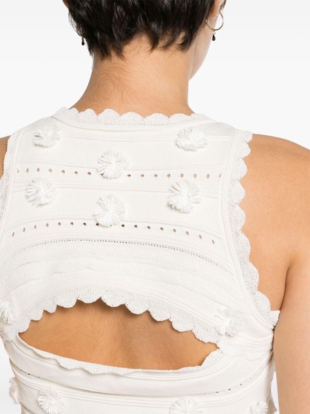 frayed-appliqués knitted crop top