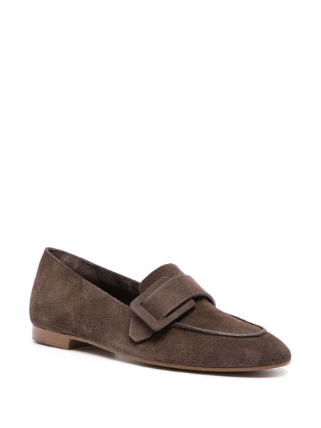 buckle-detail suede loafers