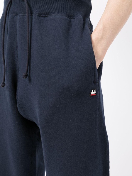 logo-embroidered drawstring cotton track pants