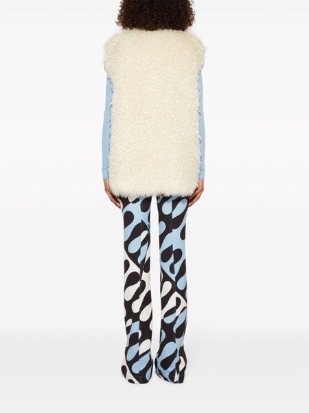 Iride-print faux-shearling gilet