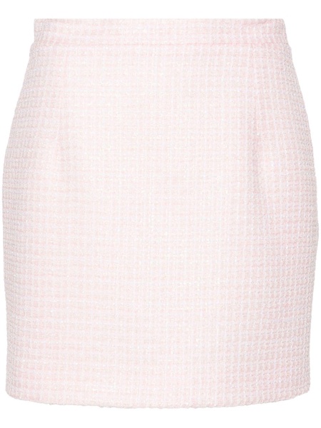 Alessandra Rich Sequin Checked Tweed Mini Skirt